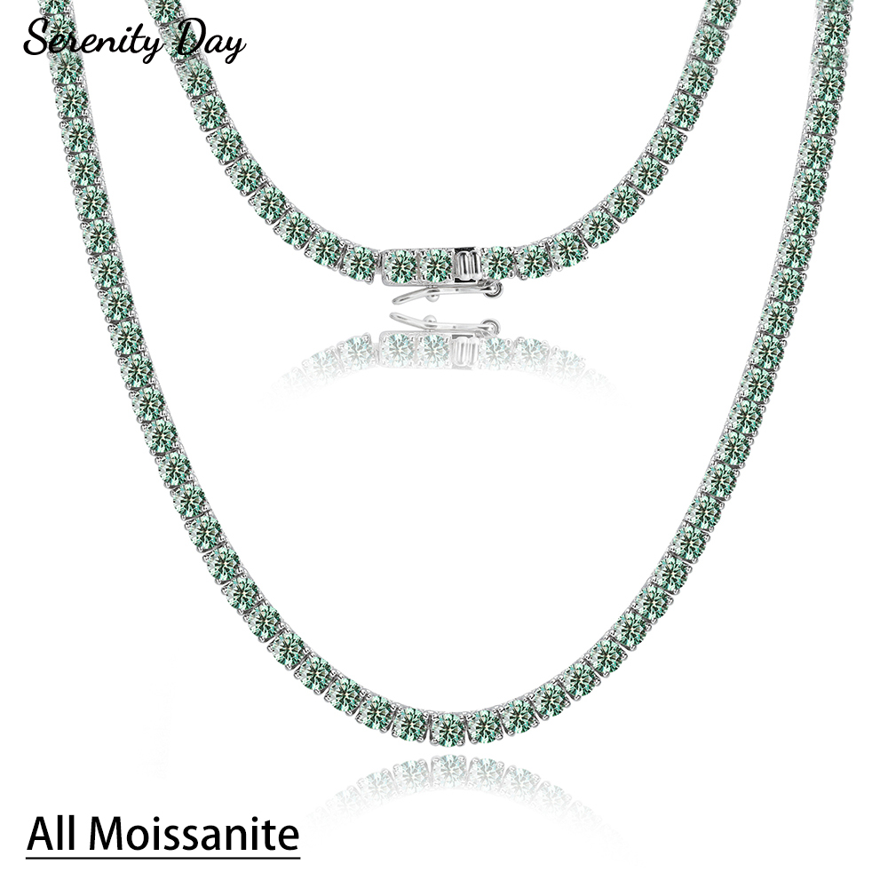 Luxury Gifts Jewelry & Watches Namfleg Mostar - Serenity 3mm Blue Green Moissanite Tennis