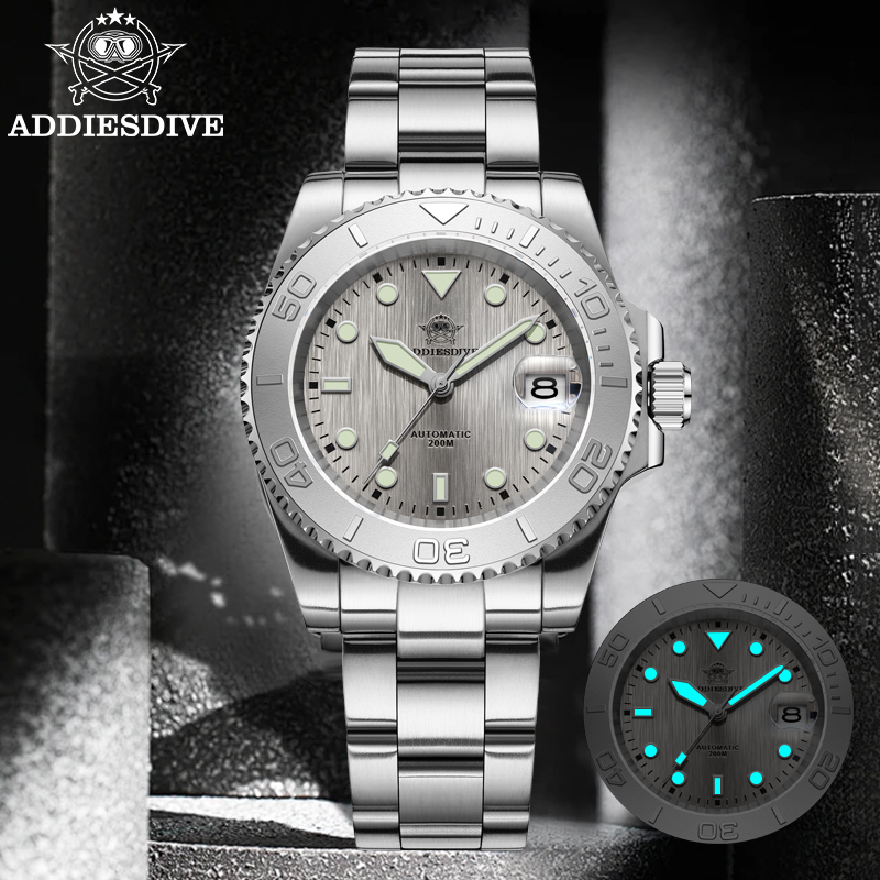 Mens Mechanical Watch - ADDIESDIVE AD2087 Men Watch Waterproof 20Bar