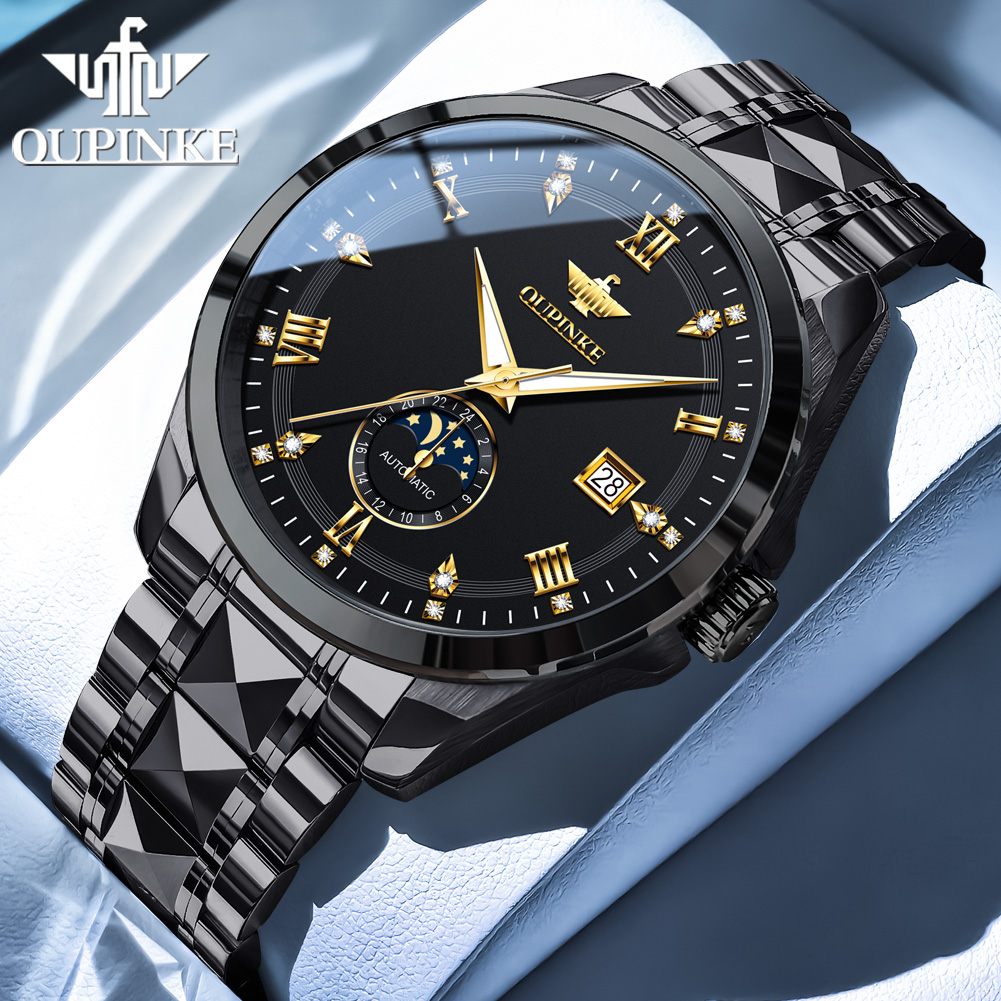 OUPINKE 3265 man watch moon ph - огляд і ціна Mens Mechanical Watch