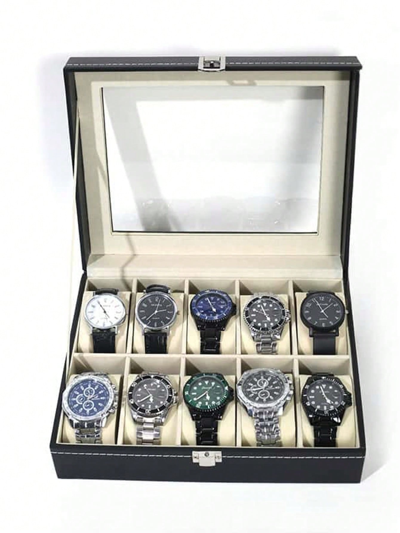Leather Watch Box with Lock, L - огляд і ціна Jewelry Watches Women
