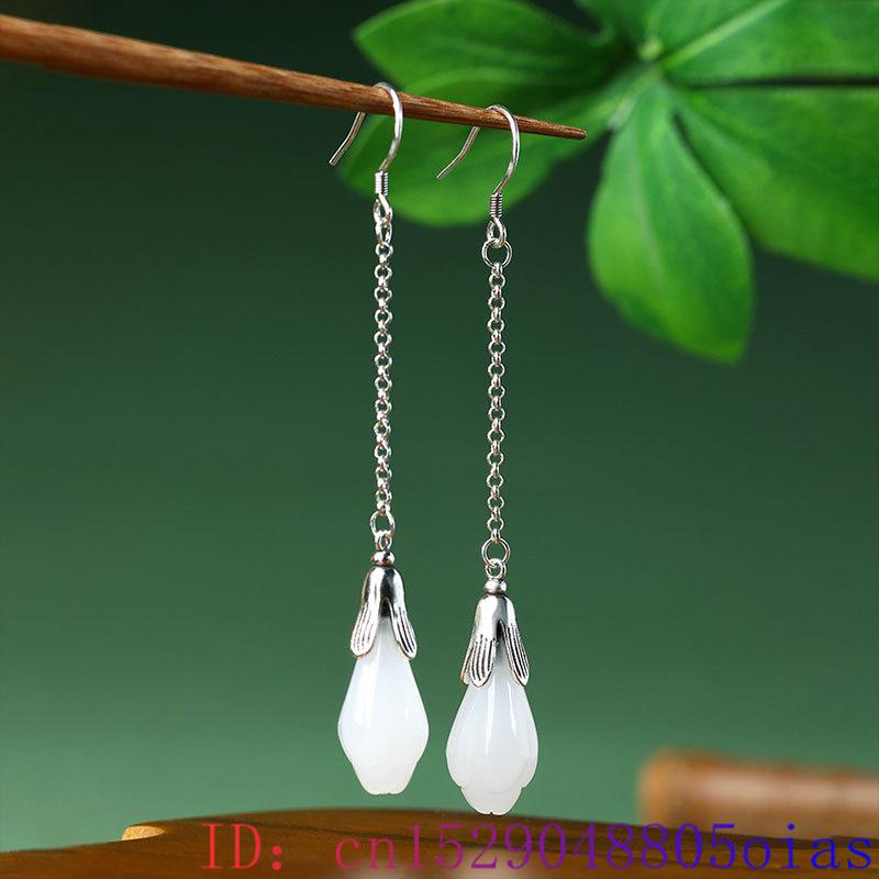 White Real Jade Flower Earring - огляд і ціна Luxury Gifts Jewelry & Watches Namfleg Mostar