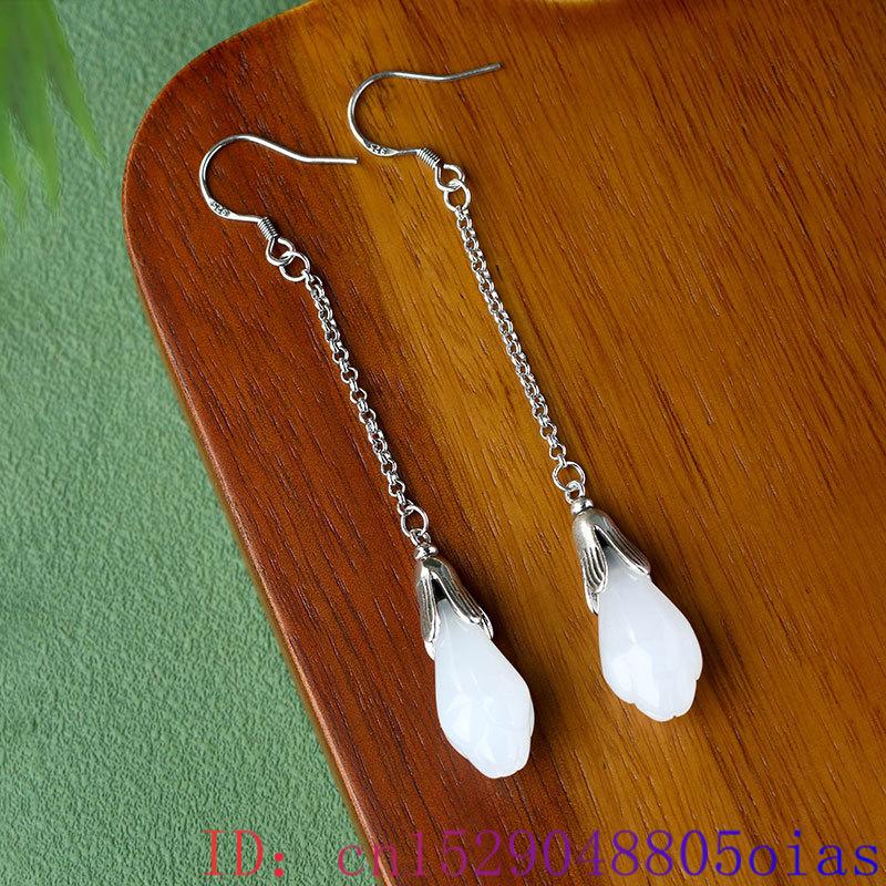White Real Jade Flower Earring - огляд і ціна Luxury Gifts Jewelry & Watches Namfleg Mostar