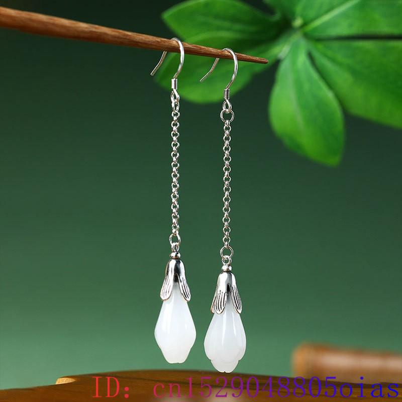 White Real Jade Flower Earring - огляд і ціна Luxury Gifts Jewelry & Watches Namfleg Mostar