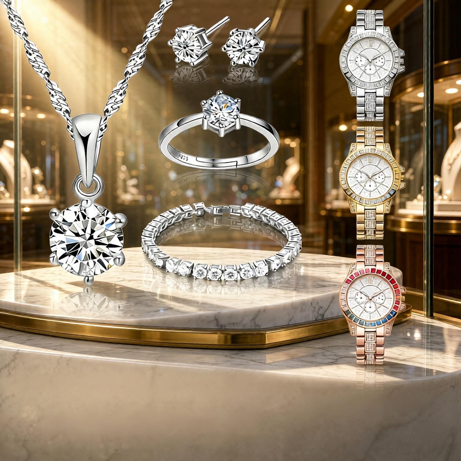Luxury 925 Sterling Silver Geo - огляд і ціна Best Jewelry Watches For Women