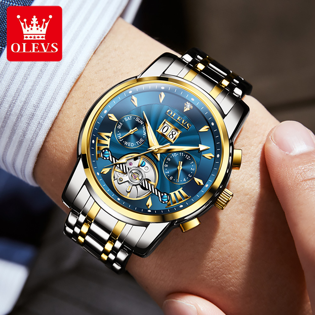 OLEVS Men Watches Luxury Fashi - огляд і ціна Mens Mechanical Watch
