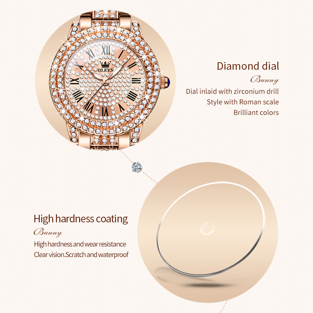 OLEVS 9943 Luxury All Diamond  - огляд і ціна Jewelry Watches Women
