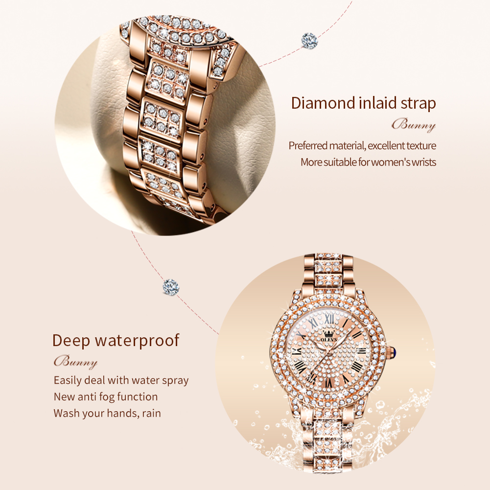 OLEVS 9943 Luxury All Diamond  - огляд і ціна Jewelry Watches Women
